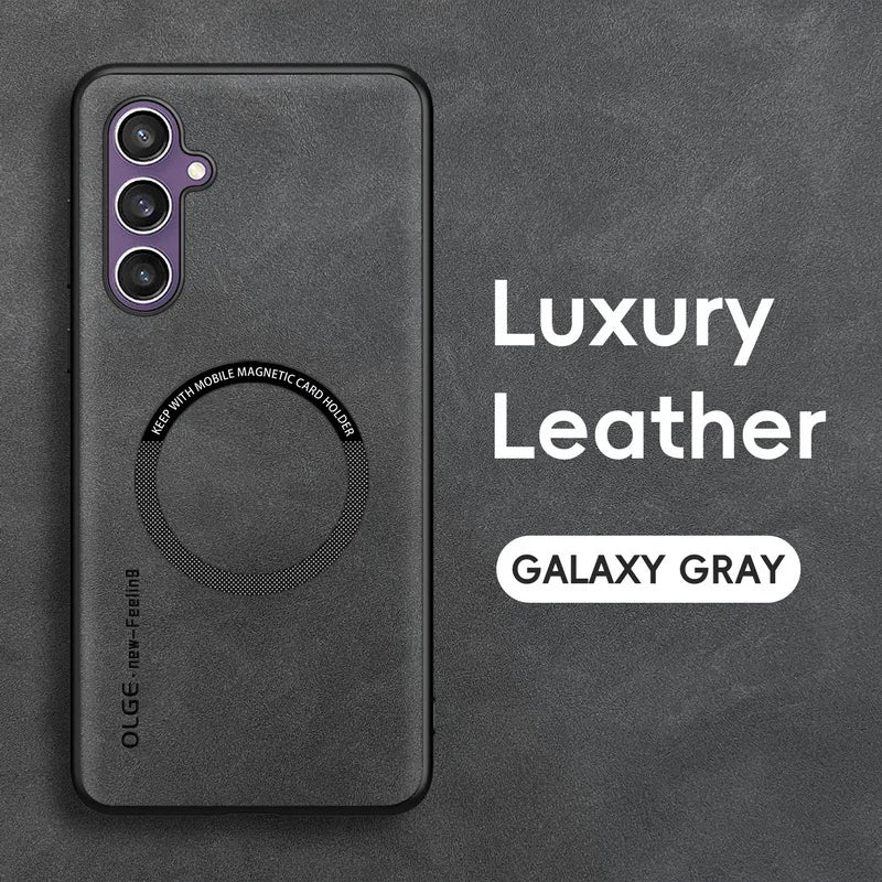 Magnetic Leather Case For Samsung
