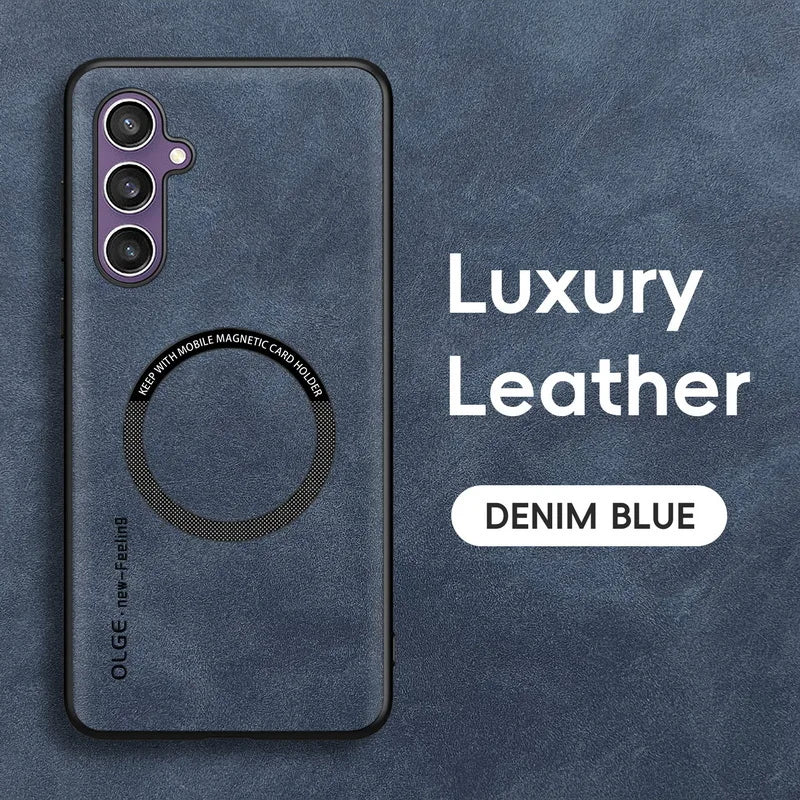 Magnetic Leather Case For Samsung
