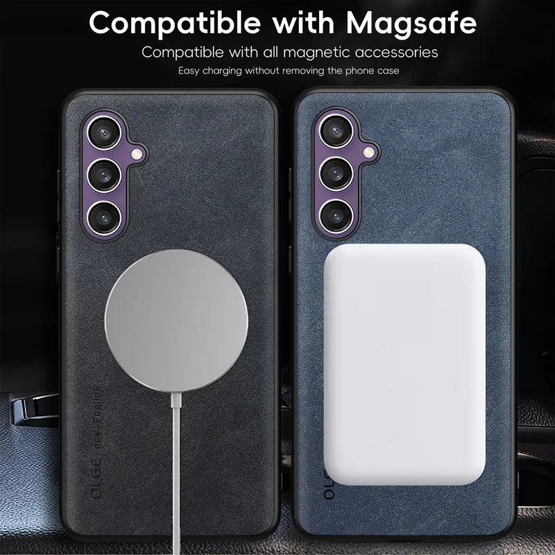 Magnetic Leather Case For Samsung