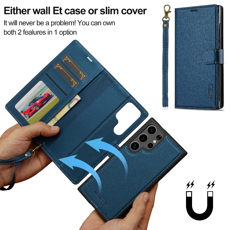 Magnetic Removable 2 In 1 Flip Phone Cover For Samsung