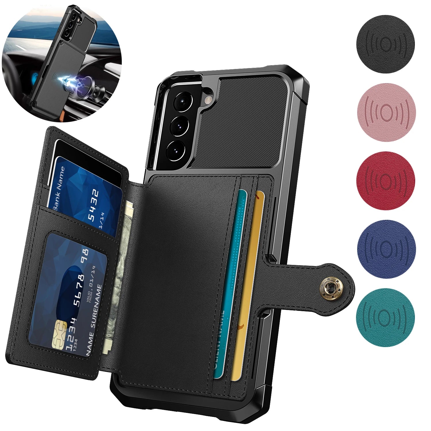 Magnetic Wallet Leather Case For Samsung