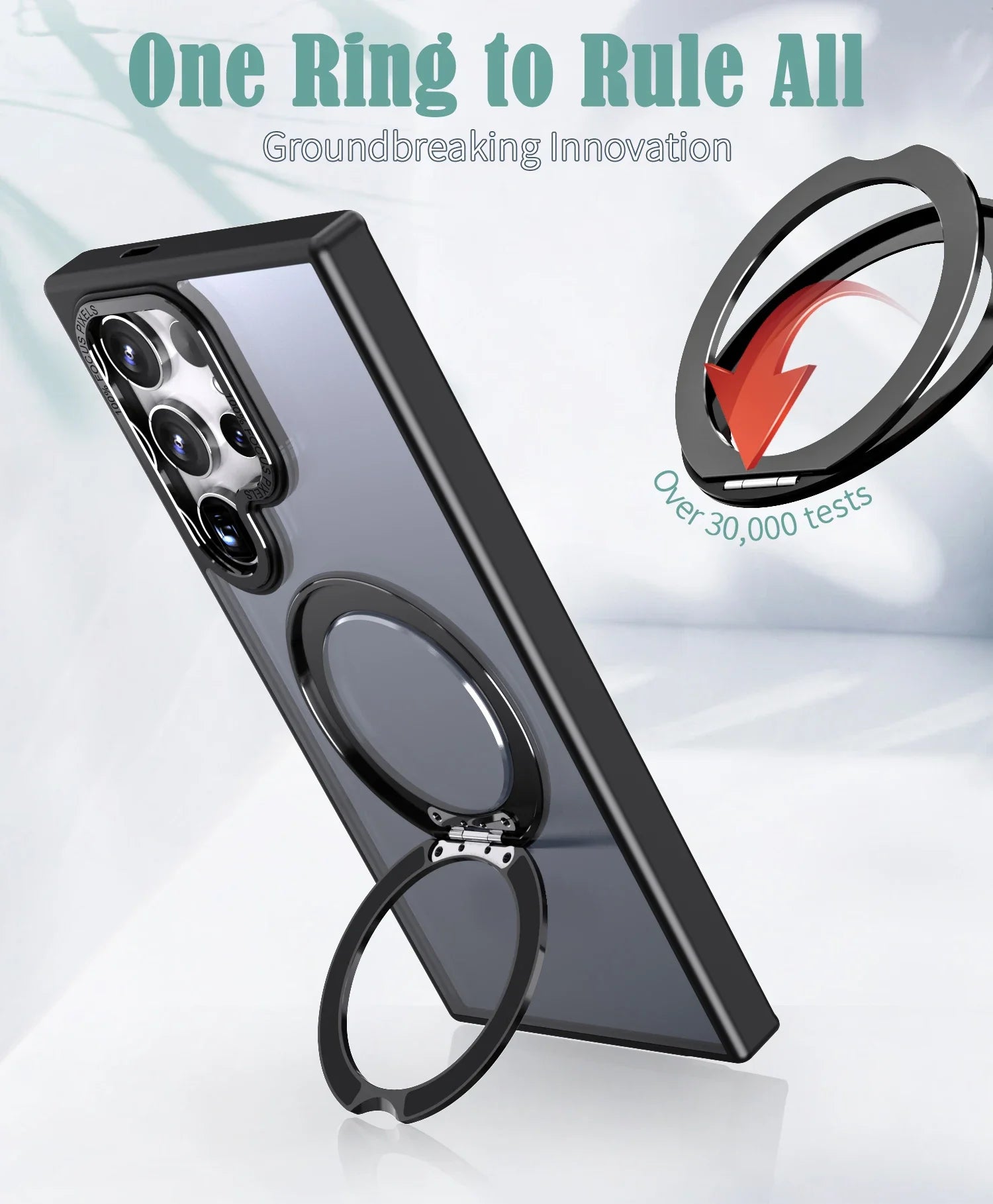 Automotive magnetic ring bracket silicone hard phone case suitable for Samsung