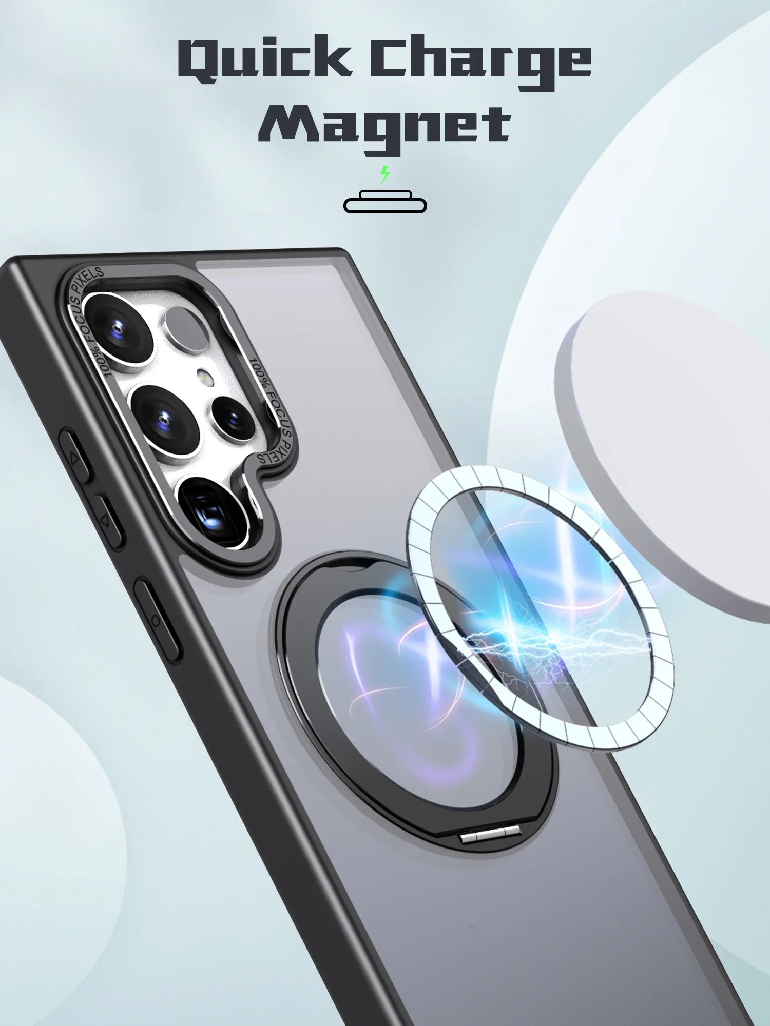 Automotive magnetic ring bracket silicone hard phone case suitable for Samsung