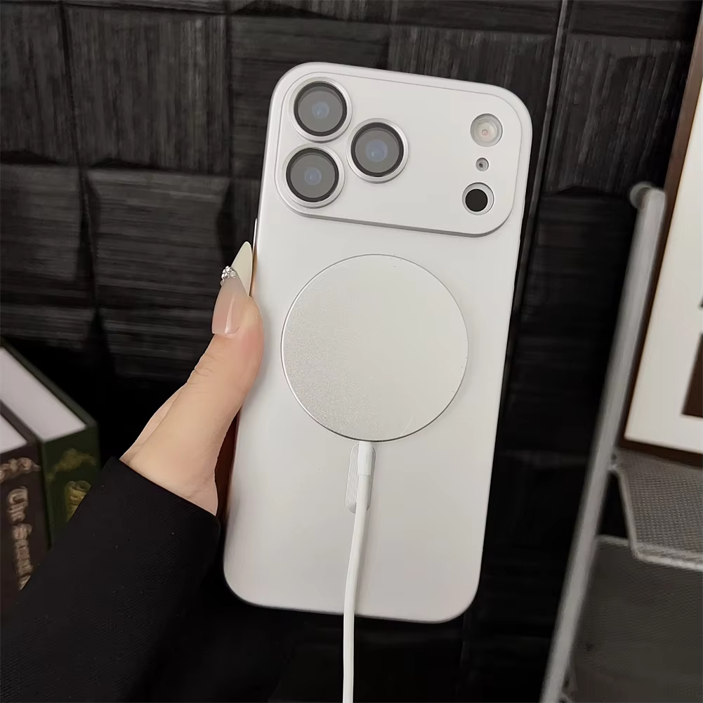 Magnetic Wireless Charging Shockproof Matte Case For iPhone