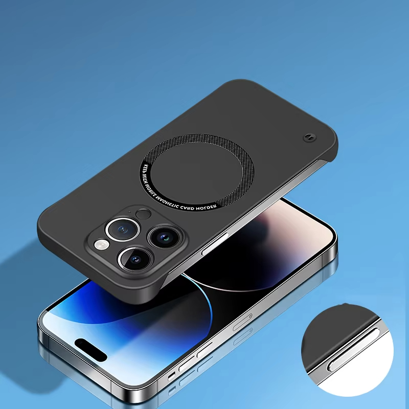Frameless colored magnetic matte hard case suitable for iPhone
