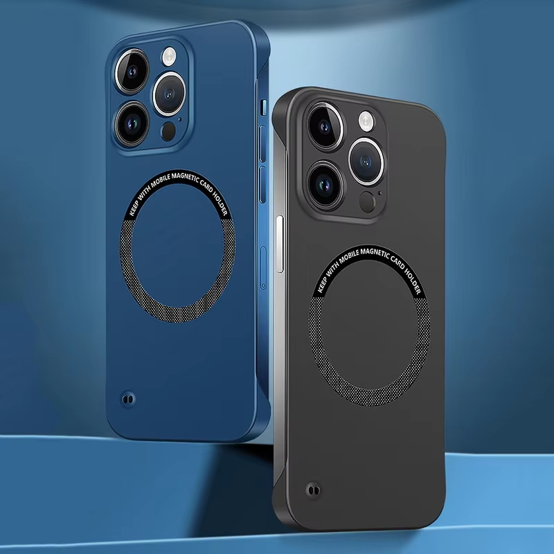 Frameless colored magnetic matte hard case suitable for iPhone