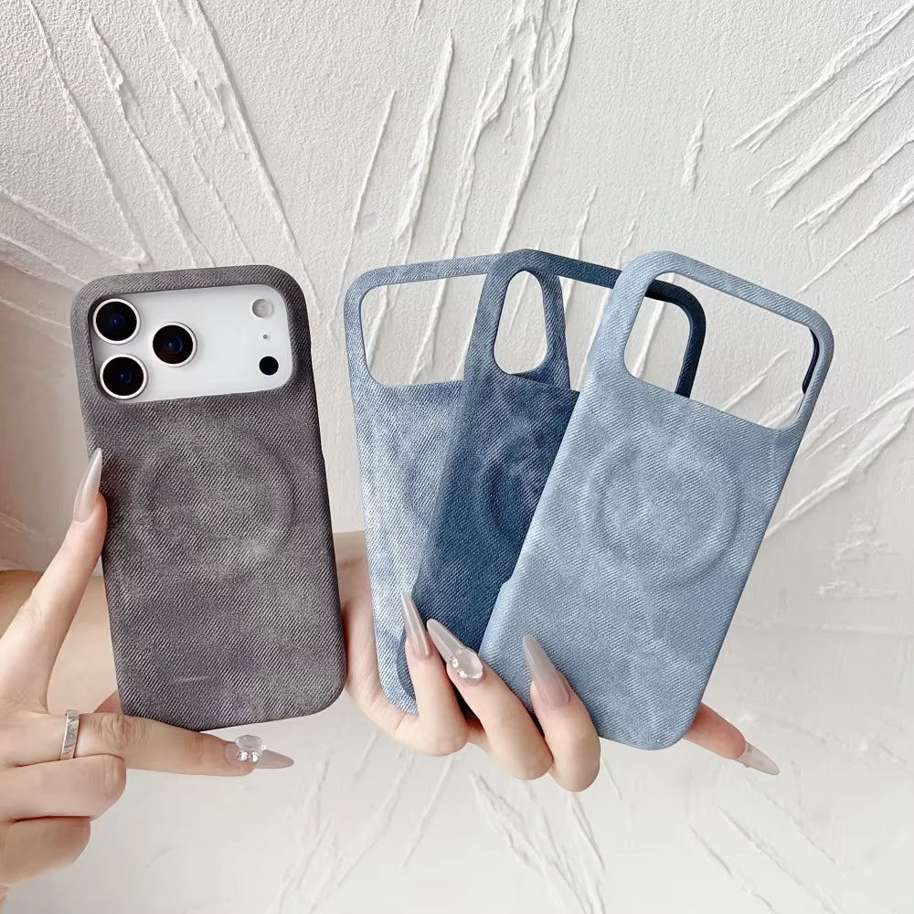 Luxury Retro Denim Tie Dye Fabric Case For iPhone