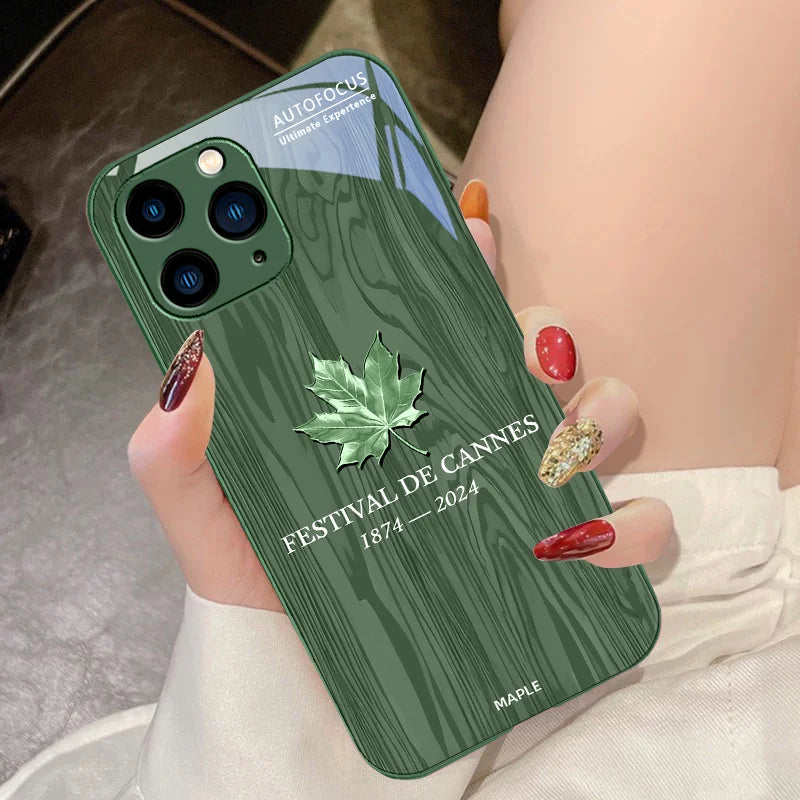 Maple Leaf Wood Grain Rose Purple For IPhone