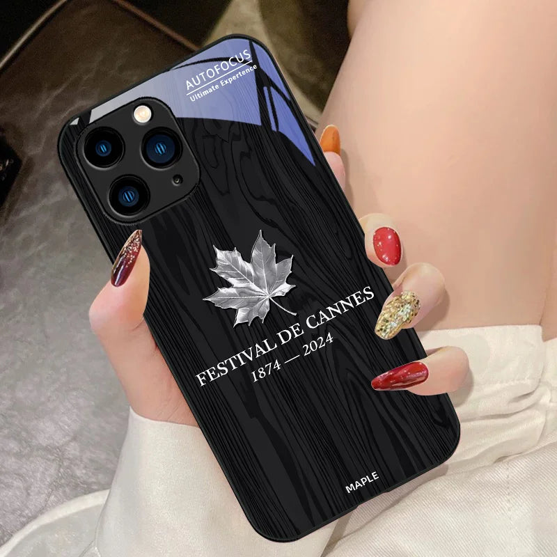 Maple Leaf Wood Grain Rose Purple For IPhone