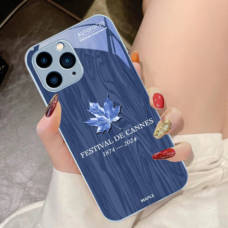 Maple Leaf Wood Grain Rose Purple For IPhone