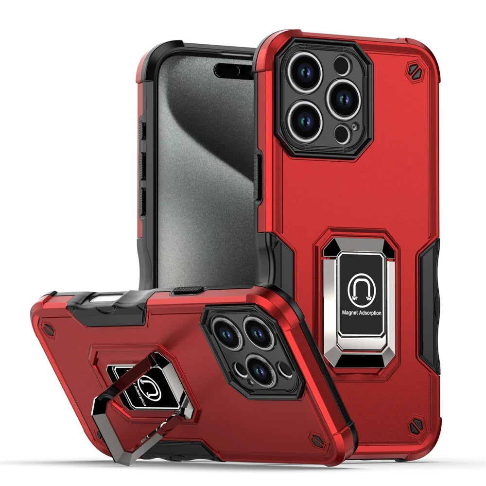 Two layer shockproof magnetic bracket phone case suitable for iPhone