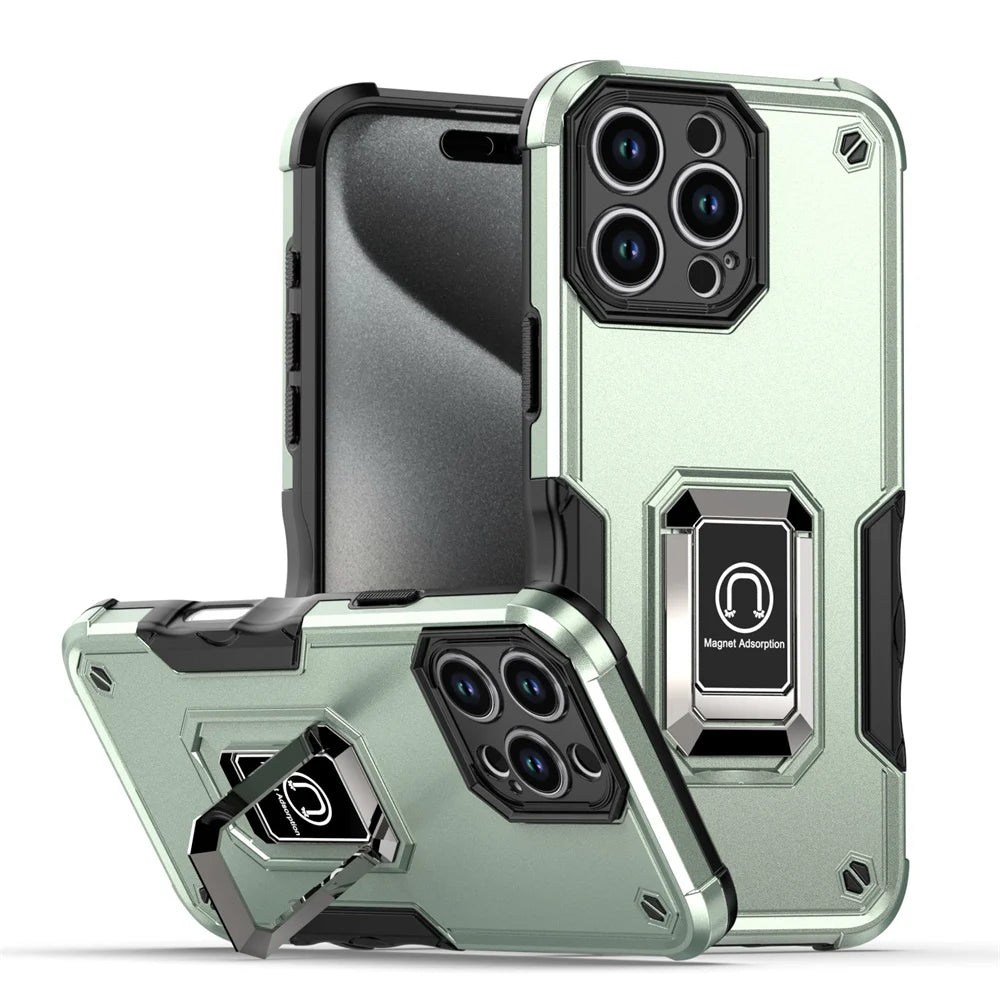 Two layer shockproof magnetic bracket phone case suitable for iPhone