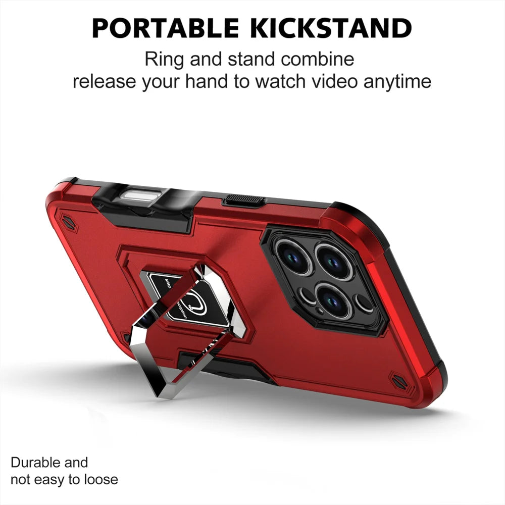 Two layer shockproof magnetic bracket phone case suitable for iPhone