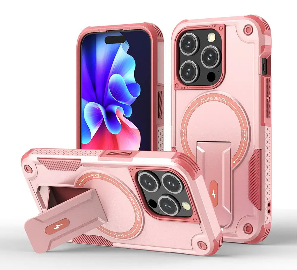 New magnetic bracket with shockproof back cover phone case suitable for iPhone