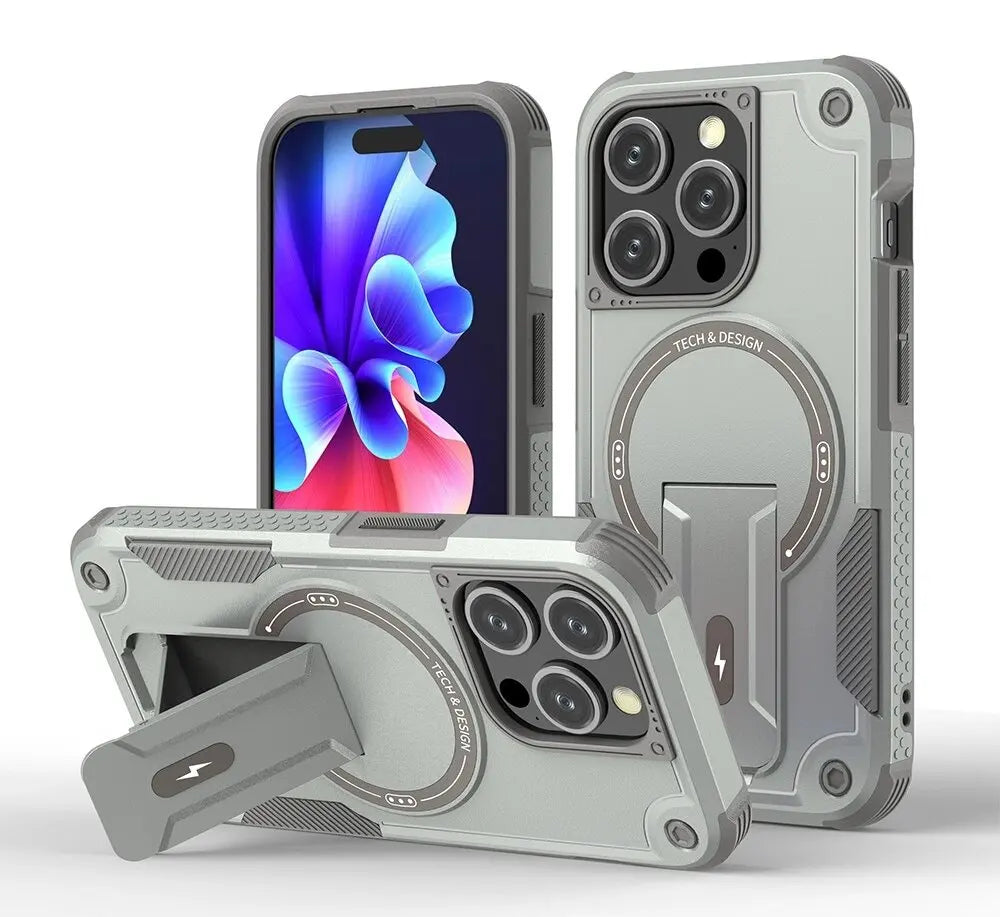New magnetic bracket with shockproof back cover phone case suitable for iPhone