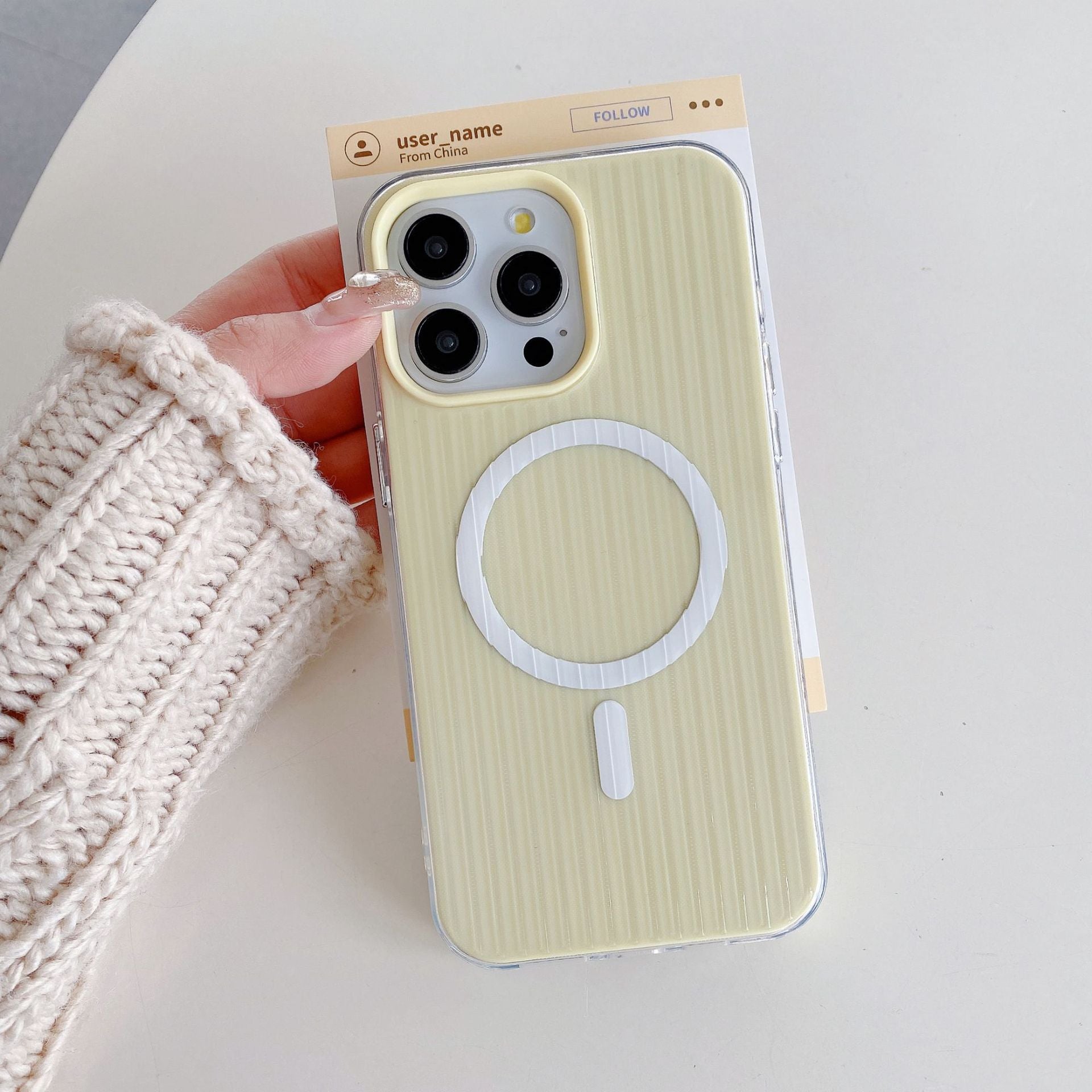 Corrugated solid color simple phone case for iPhone