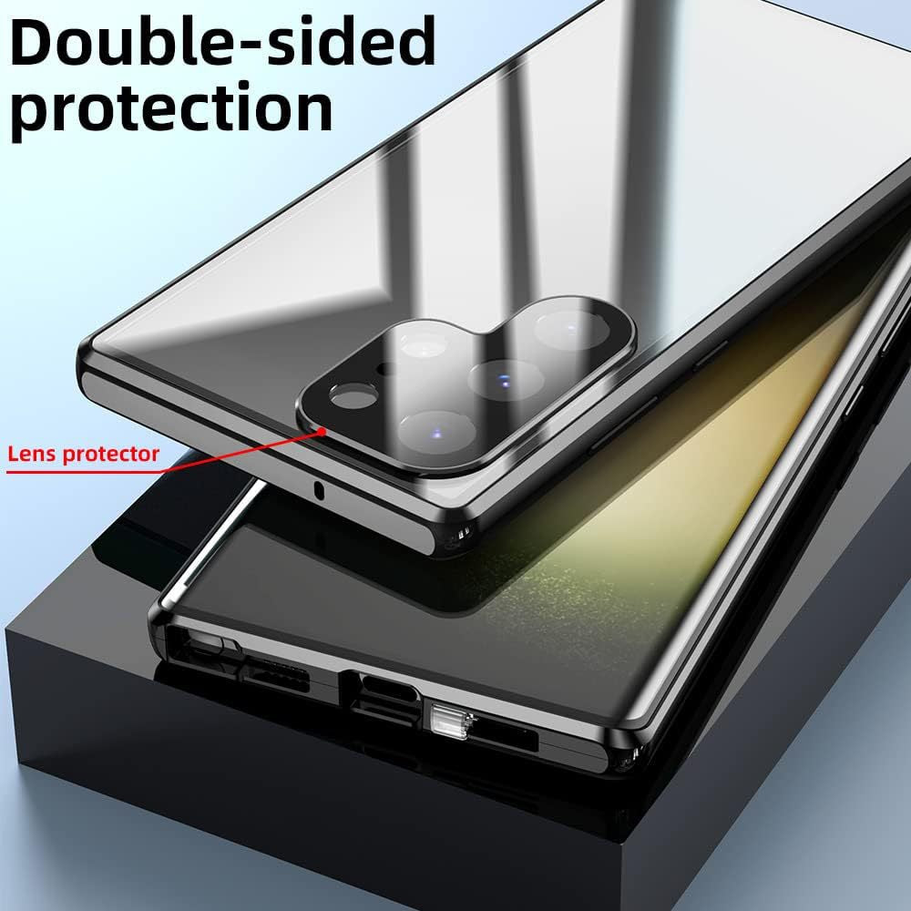 Metal magnetic anti peeping buckle phone case for Samsung