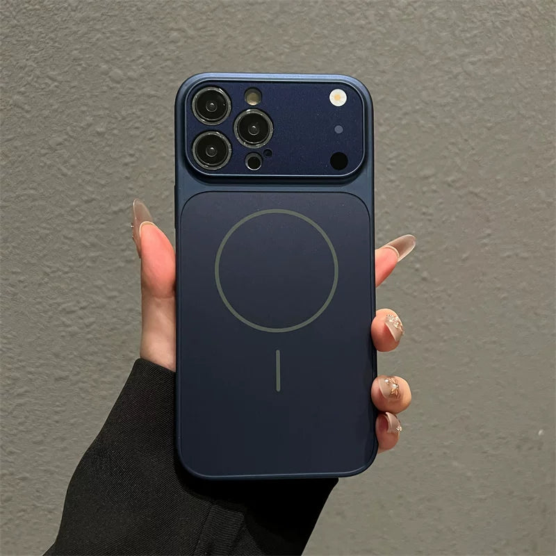 Magnetic Full-coverage Acrylic Lens Shockproof Protective Phone Case for iPhone