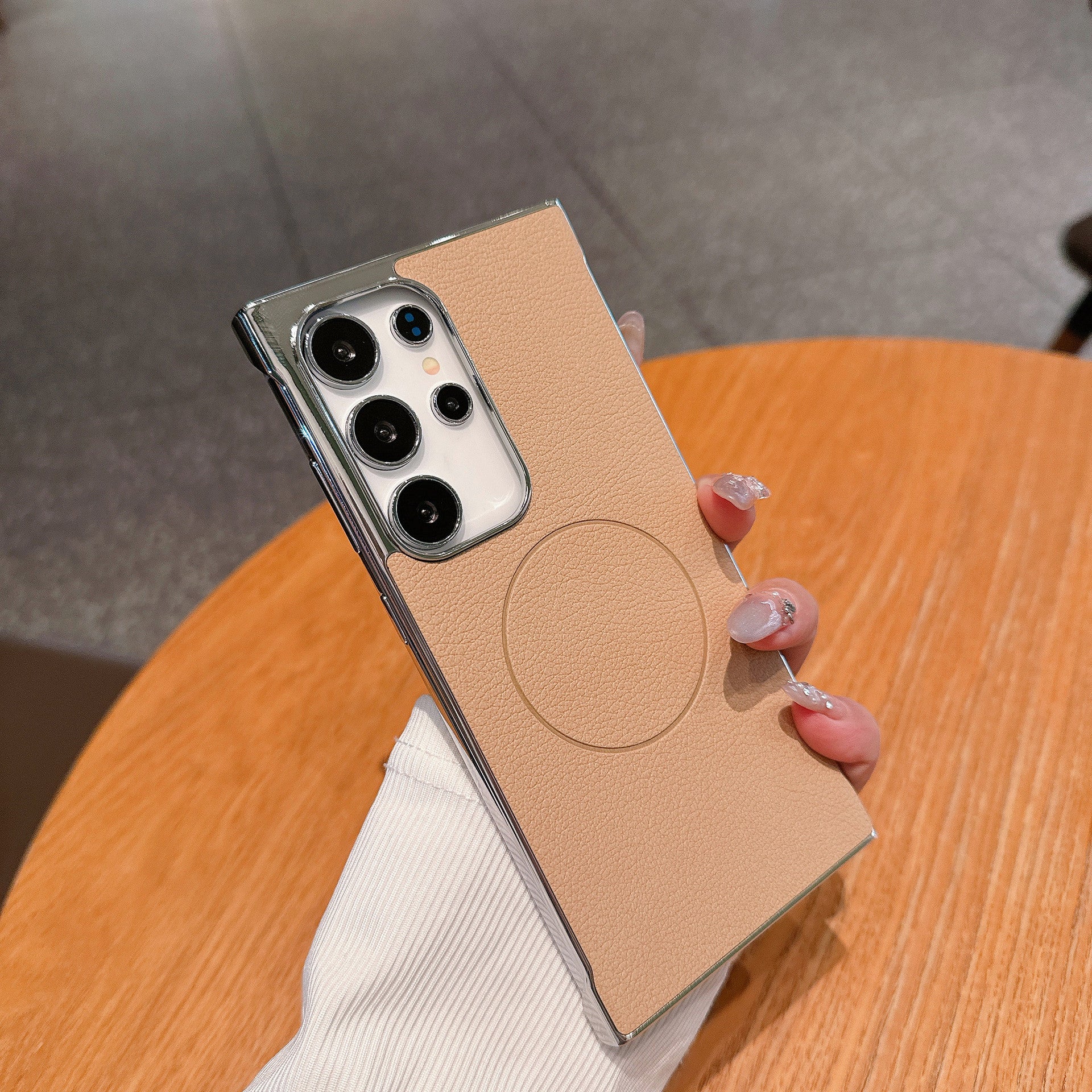 Simple solid color frameless electroplated phone case for Samsung