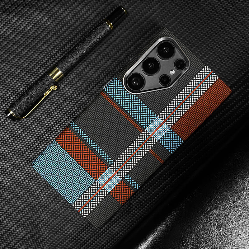 Carbon fiber magnetic phone case  for Samsung