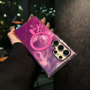 Glacier pattern rose red