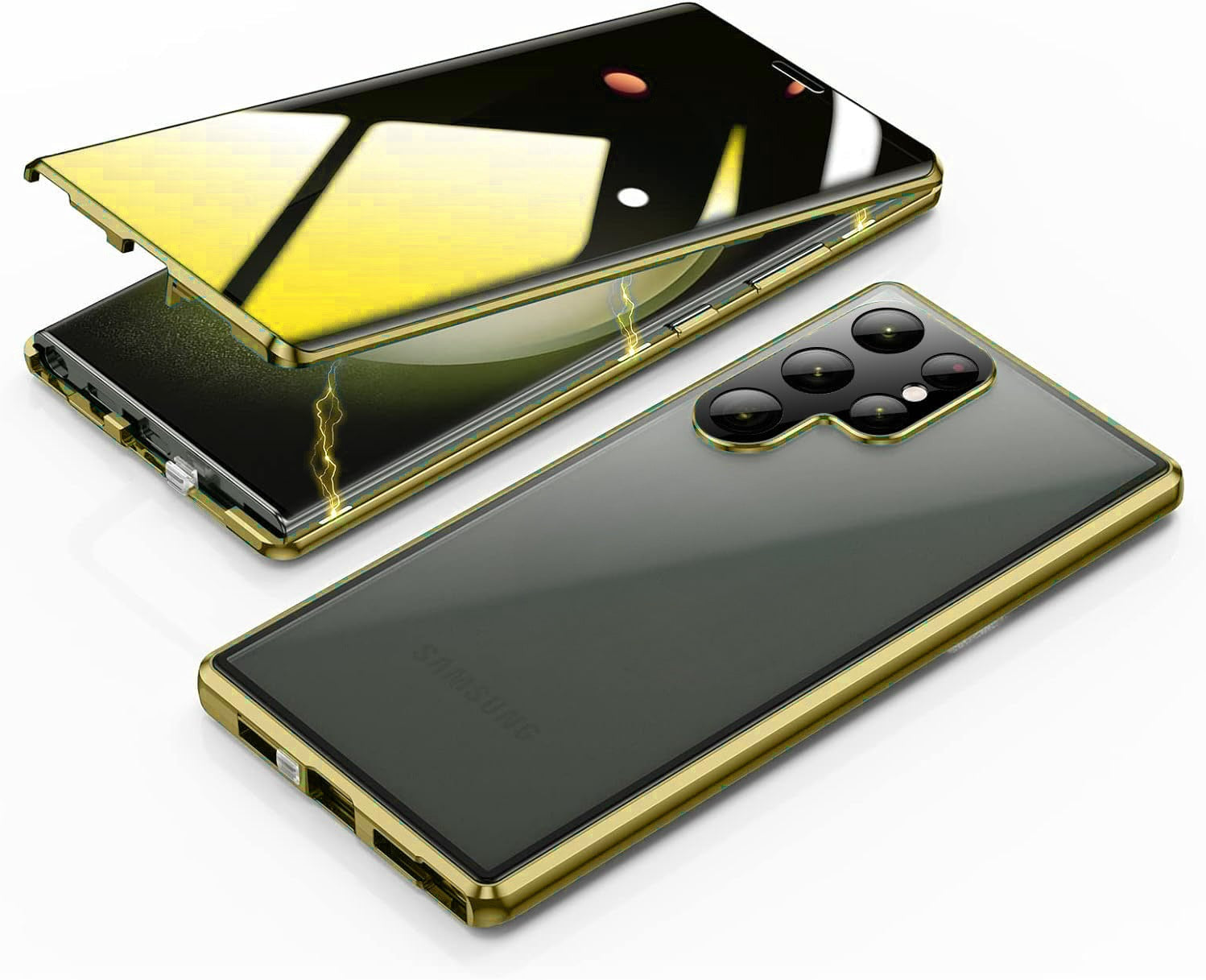 Metal magnetic anti peeping buckle phone case for Samsung