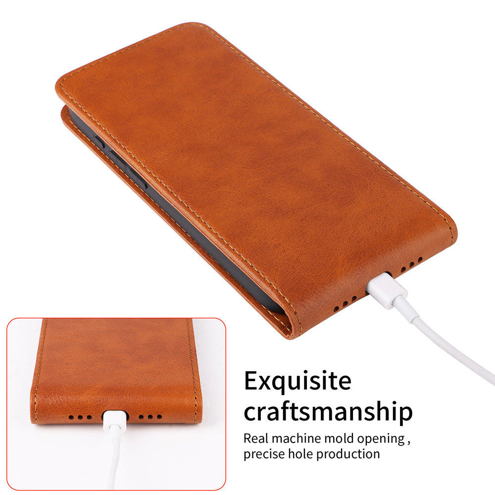 New Leather card insertion flip phone case for iPhone