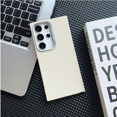 Premium minimalist plain leather phone case for Samsung