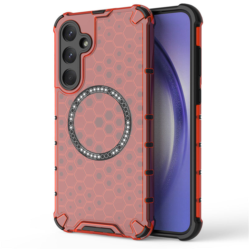 Simple honeycomb magnetic phone case for Samsung