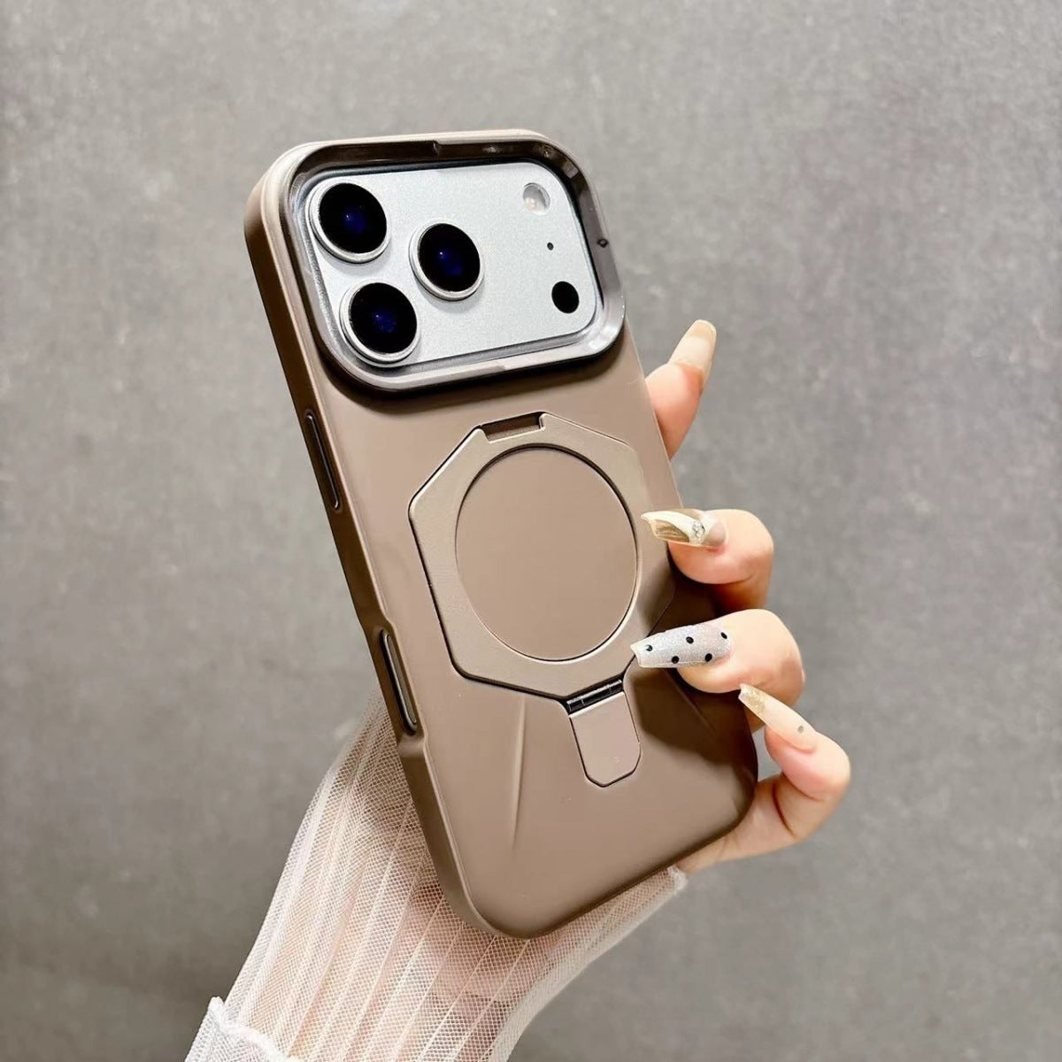 Premium feel diamond-pattern magnetic case with stand for iPhone