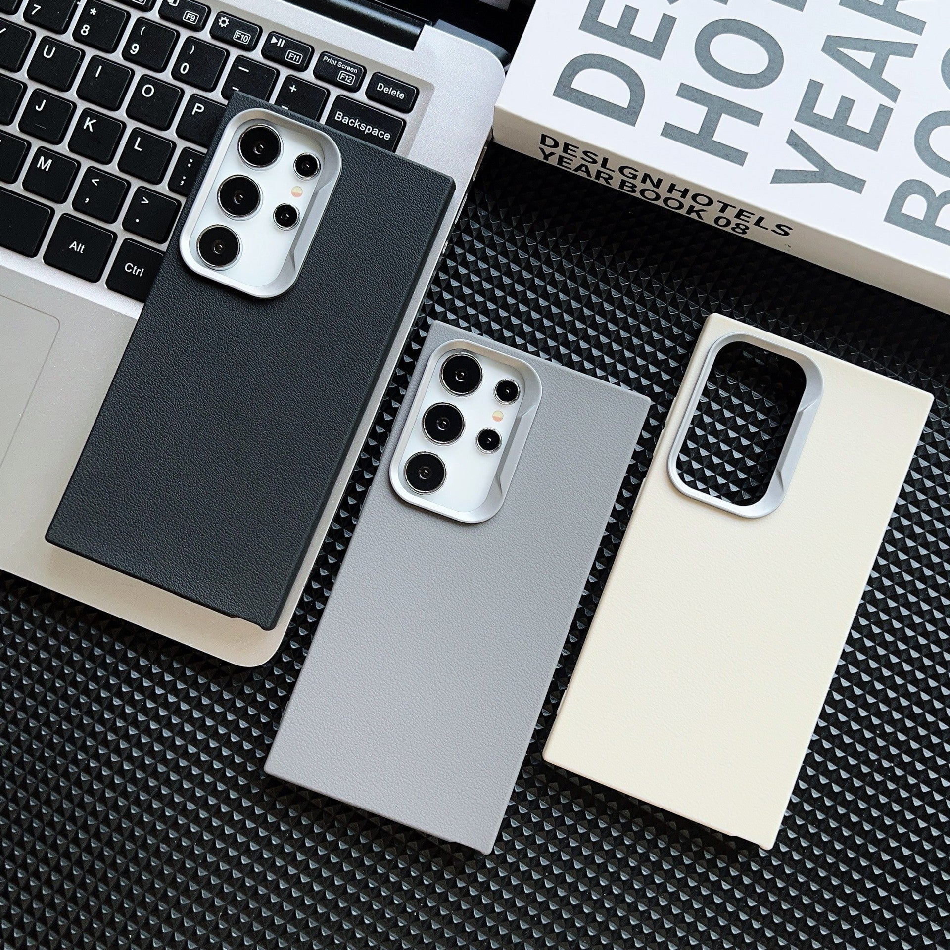 Premium minimalist plain leather phone case for Samsung