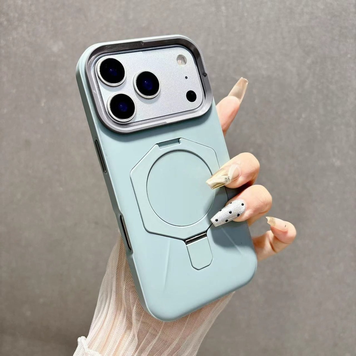 Premium feel diamond-pattern magnetic case with stand for iPhone