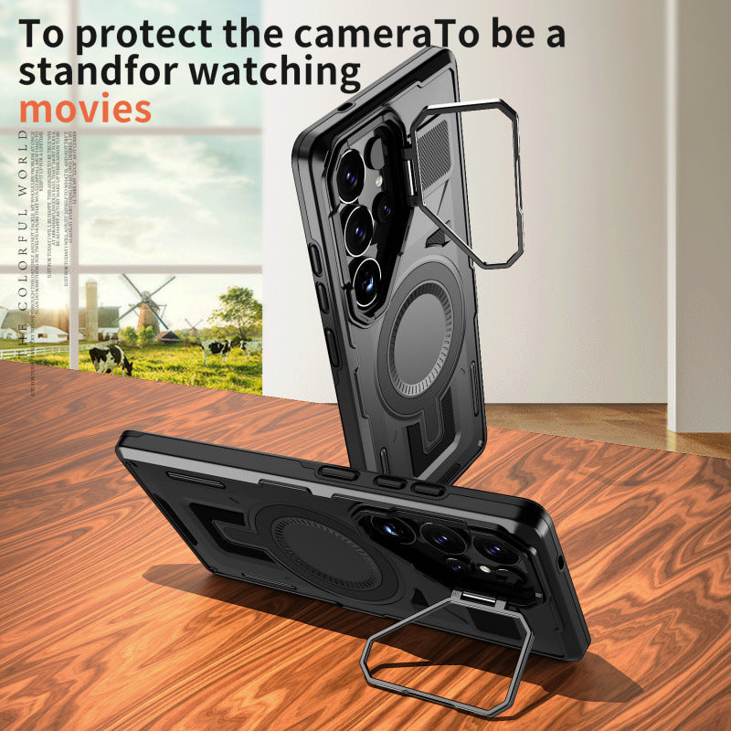 Lens holder armor phone case for Samsung