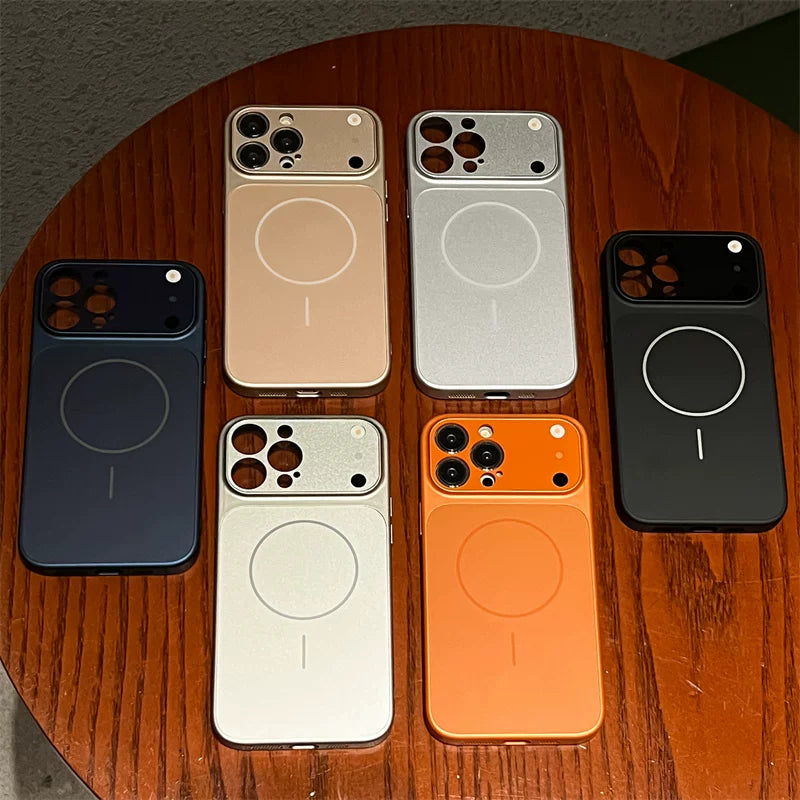 Magnetic Full-coverage Acrylic Lens Shockproof Protective Phone Case for iPhone
