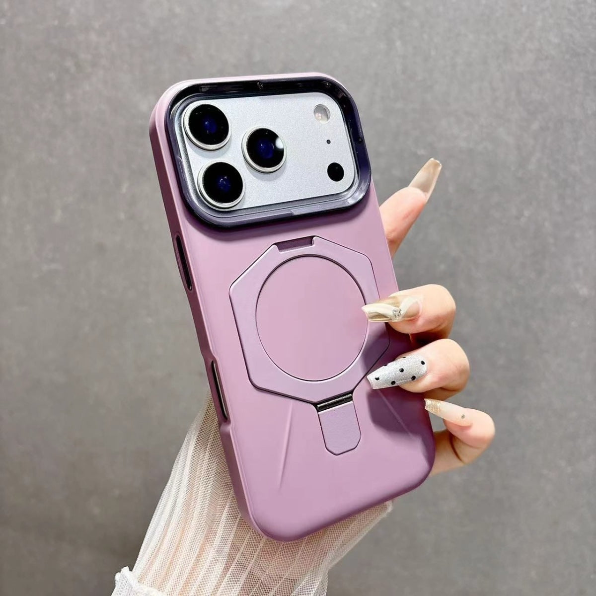 Premium feel diamond-pattern magnetic case with stand for iPhone