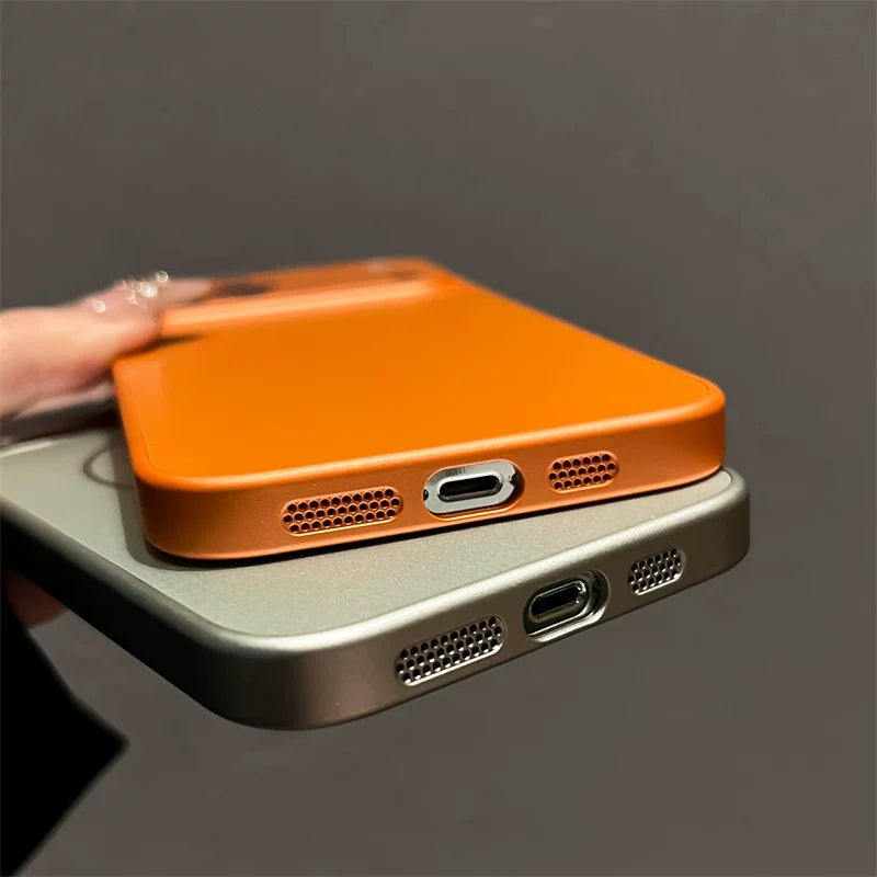 Magnetic Full-coverage Acrylic Lens Shockproof Protective Phone Case for iPhone