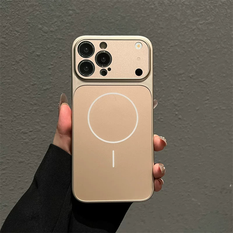Magnetic Full-coverage Acrylic Lens Shockproof Protective Phone Case for iPhone