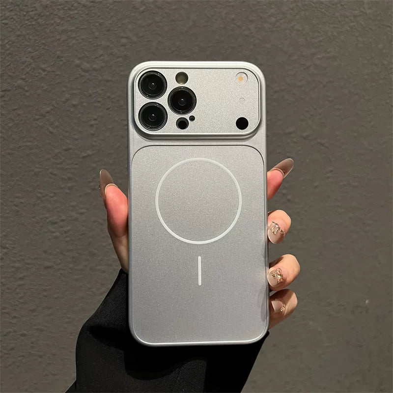 Magnetic Full-coverage Acrylic Lens Shockproof Protective Phone Case for iPhone