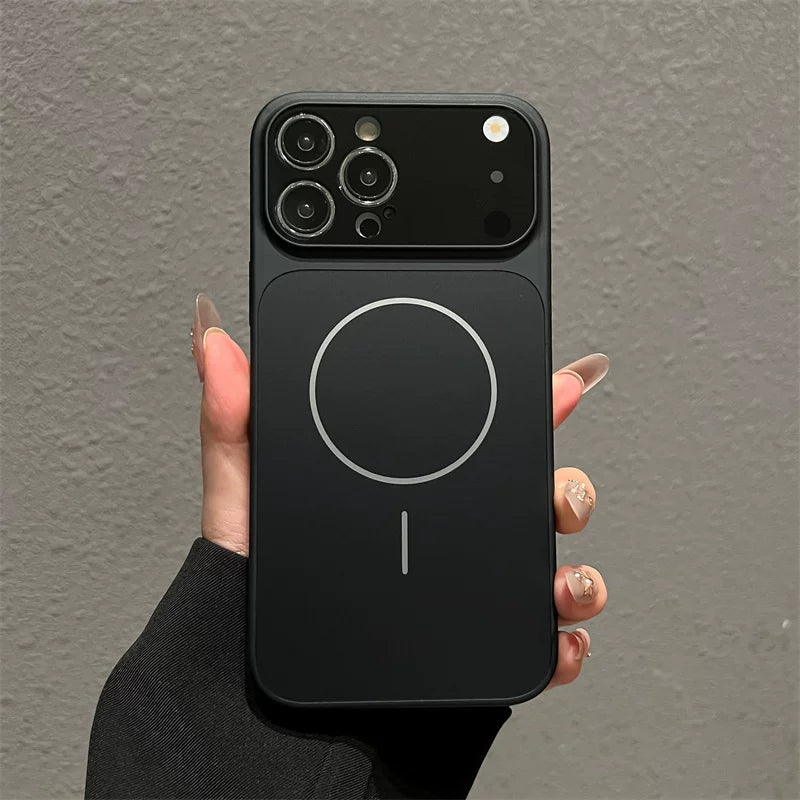 Magnetic Full-coverage Acrylic Lens Shockproof Protective Phone Case for iPhone