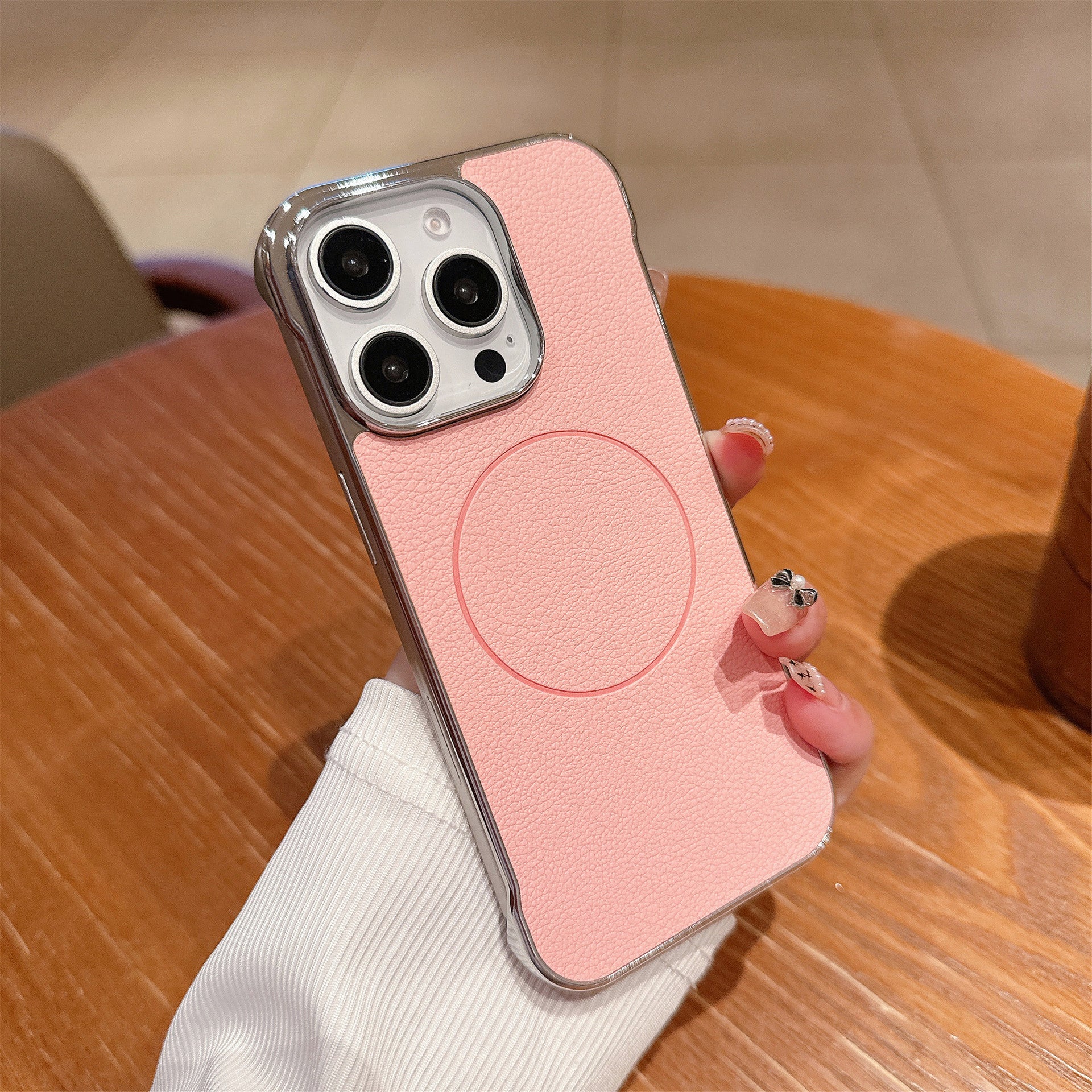 Simple borderless electroplated phone case for iPhone