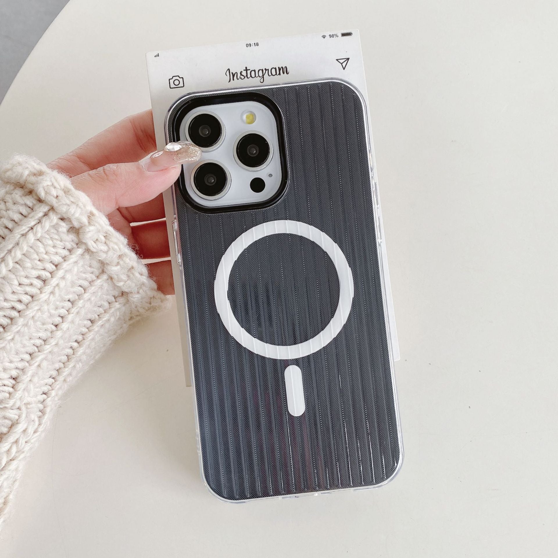 Corrugated solid color simple phone case for iPhone