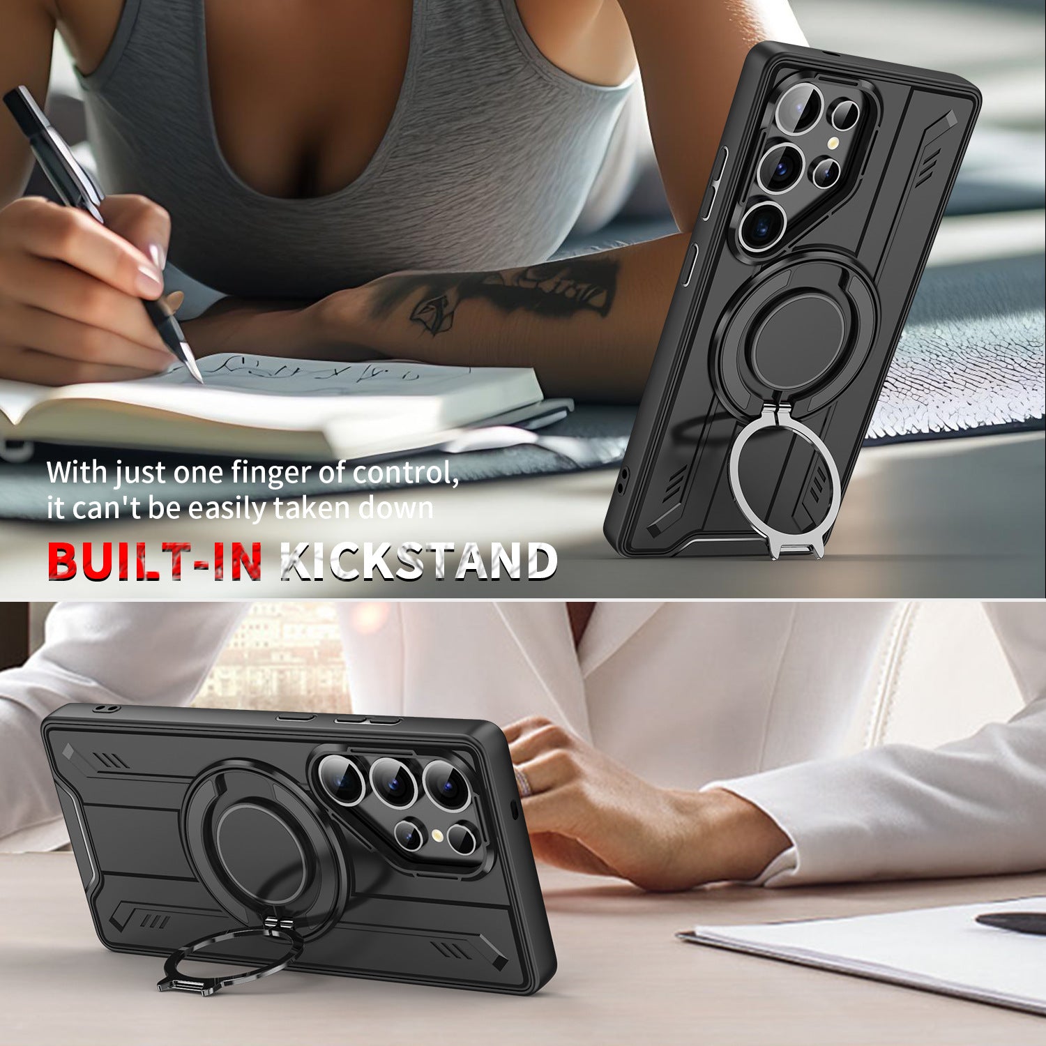 Rotating bracket anti drop phone case for Samsung