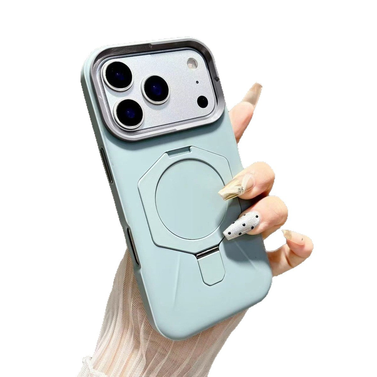 Premium feel diamond-pattern magnetic case with stand for iPhone