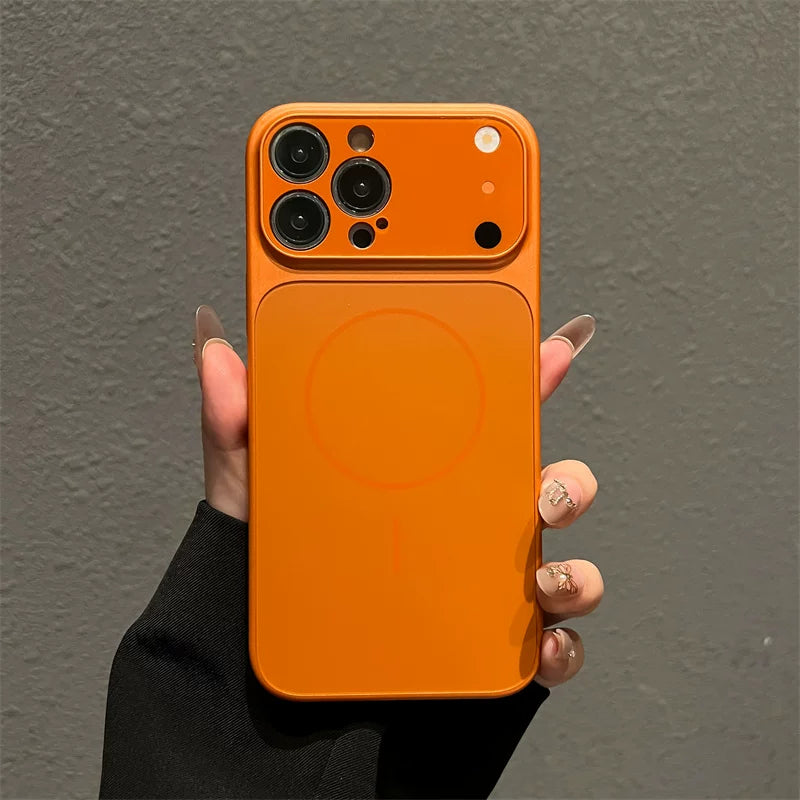 Magnetic Full-coverage Acrylic Lens Shockproof Protective Phone Case for iPhone