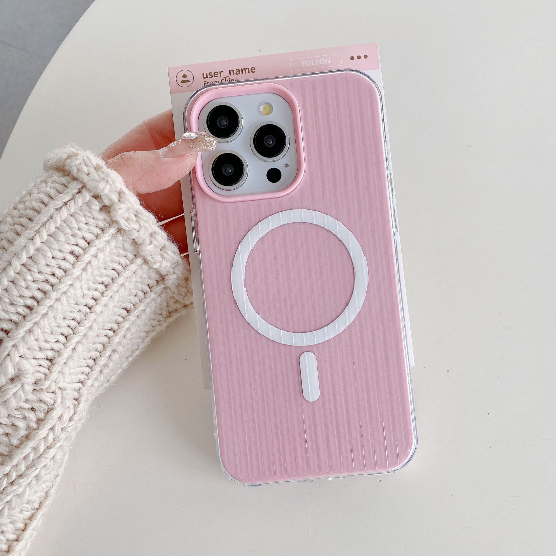 Corrugated solid color simple phone case for iPhone