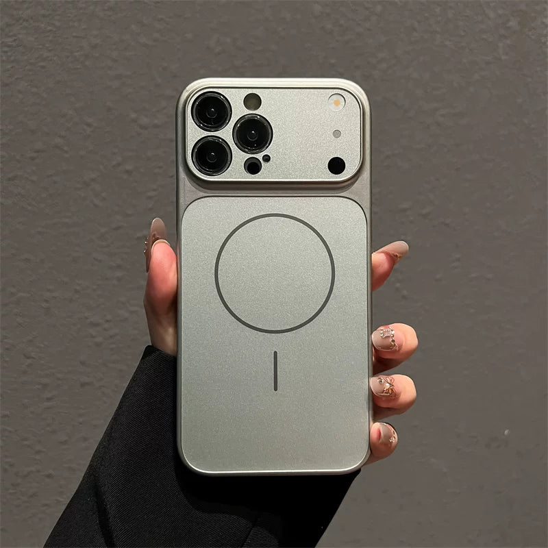 Magnetic Full-coverage Acrylic Lens Shockproof Protective Phone Case for iPhone