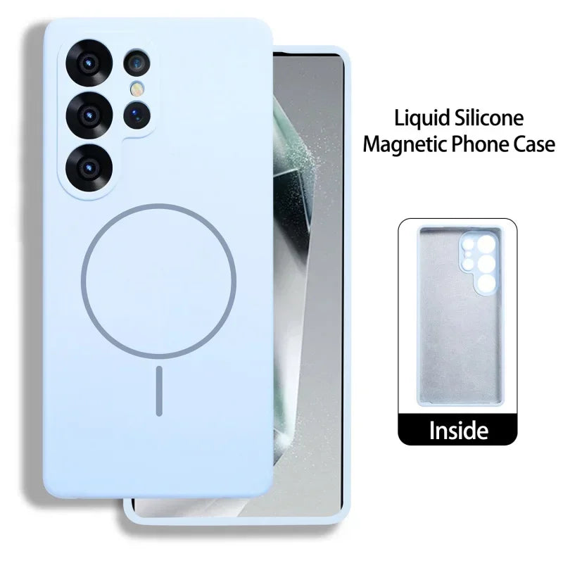 Official Liquid Silicone Magnetic Phone Case For Samsung
