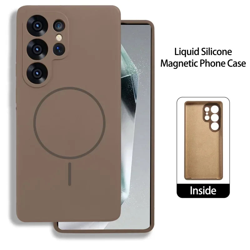 Official Liquid Silicone Magnetic Phone Case For Samsung