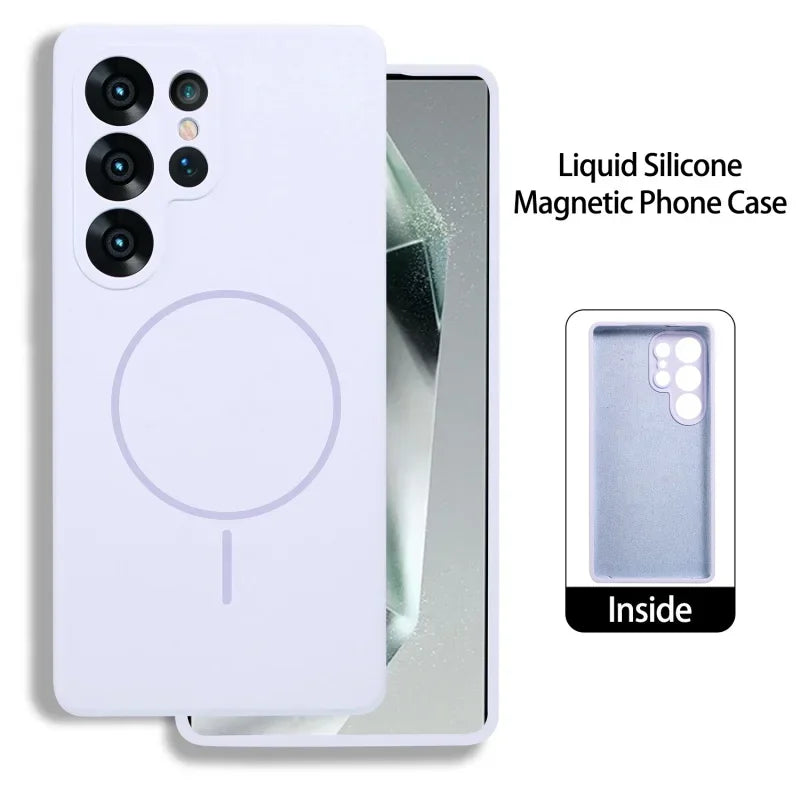 Official Liquid Silicone Magnetic Phone Case For Samsung