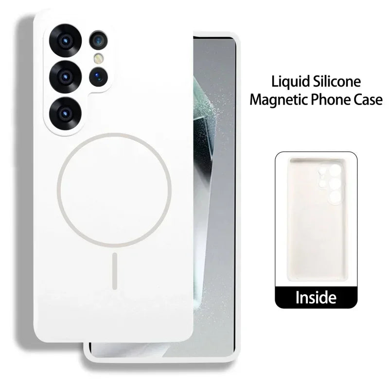 Official Liquid Silicone Magnetic Phone Case For Samsung